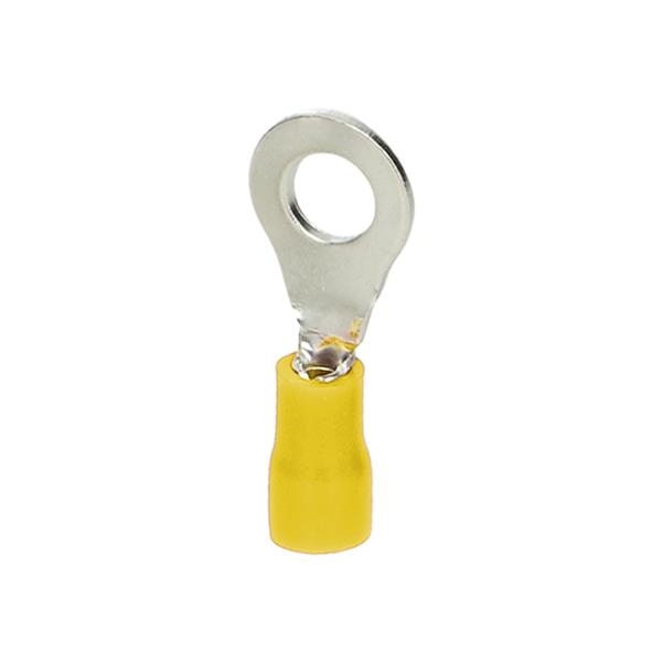 Geïsoleerde kabelschoen sectie max. 6mm², met gat voor M8 vijs, pak: 10 stuks