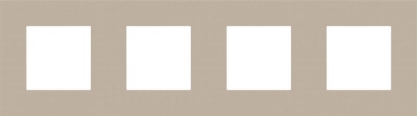 Quadruple cover plate, 71mm center distance, Niko Pure steel Champagne