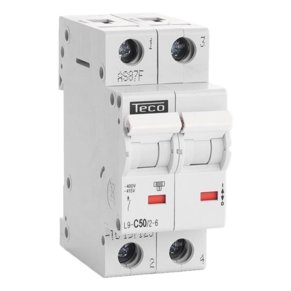 Circuit breaker 2 poles 50A 6kA curve C