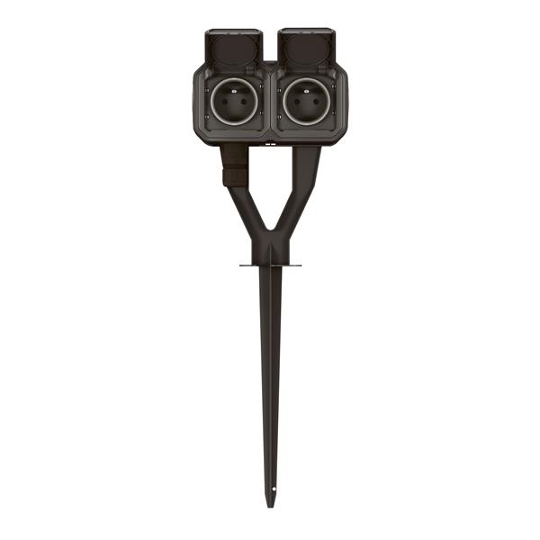 069749l waterproof garden stake with 2 plexo pre-wired 2 poles + E sockets delivered complete - Anth
