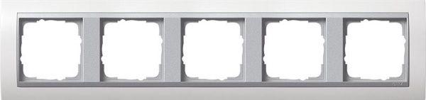 Cover frame 5 gang intermediate frame colour Aluminium Gira Event pure White
