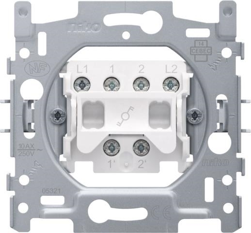 Socle pour interrupteur va-et-vient bipolaire, 10AX / 250Vac