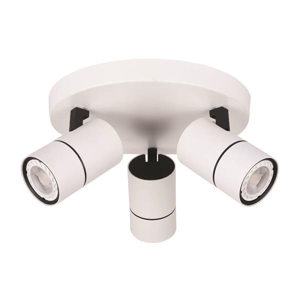 Spot plafond triple Gu10 Blanc / Noir