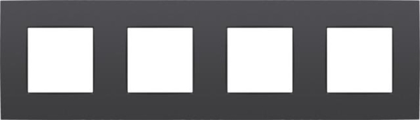 Plaque quadruple horizontale entraxe 71mm Anthracite