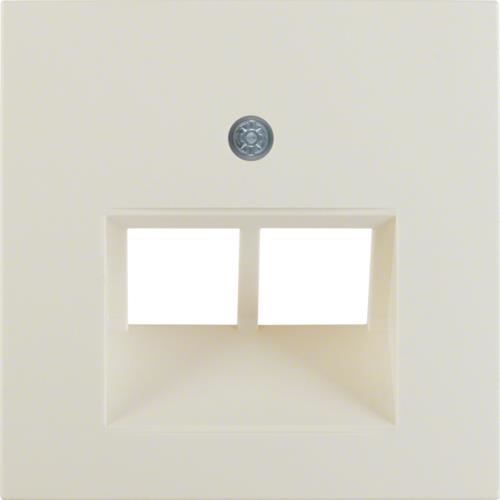 Enjoliveur pour prise informatique double Berker S.1 / B.3 / B.7 Blanc, brillant