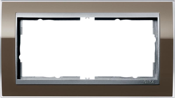 Afdekraam 2 voudig zonder middenstijl voor kleur Aluminium Gira Event Clear Bruin