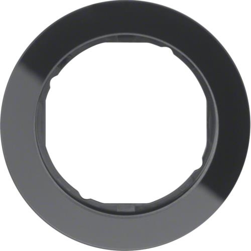 Afdekplaat 1 - voudig Berker serie R.Classic Glas, Zwart