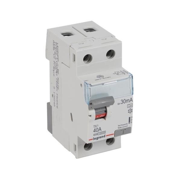 Interrupteur différentiel TX³ 2 pôles 30mA 40A type A - 2 modules