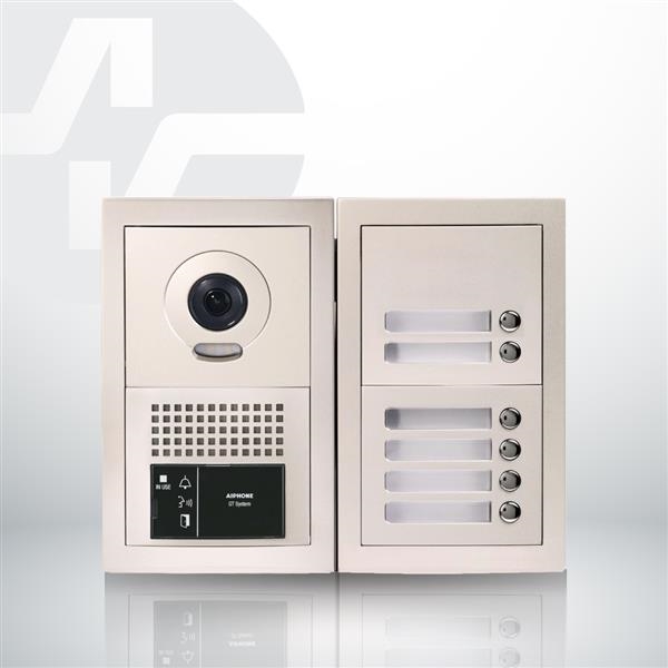 Kit vidéophonie pour 6 appartements préprogrammé - poste extérieur encastré