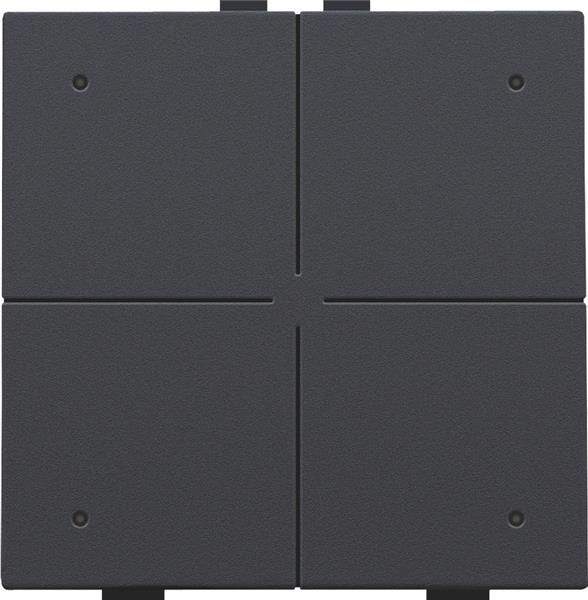 Bouton - poussoir quadruple avec Led et capteurs de confort pour Niko Home control, Anthracite