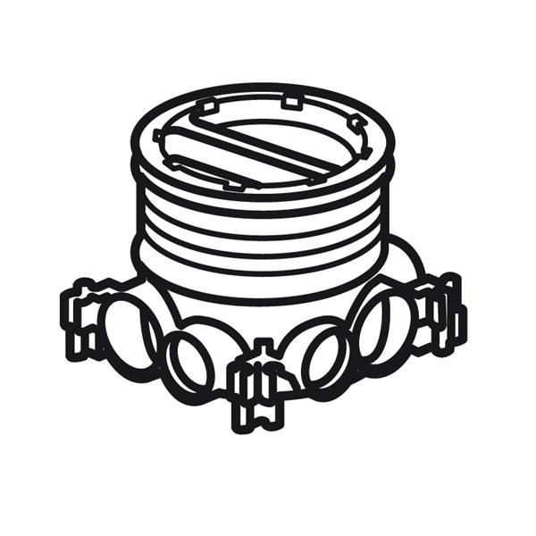 Vloer - inbouwdoos hoogte 50 tot 80mm diameter 80mm