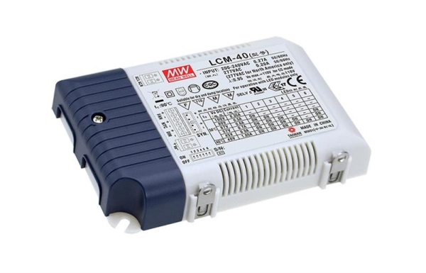 Led driver 40W constante stroom  output 0.35A / 0.5A / 0.6A / 0.7A / 0.9A dimbaar 0 - 10Vdc