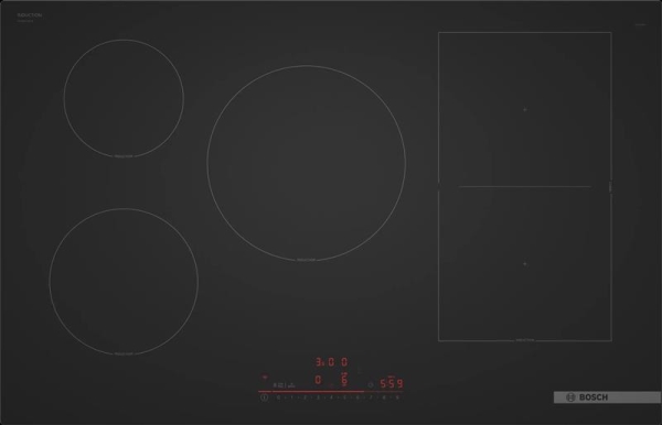 Table de cuisson serie 6 induction 80cm, combiInduction, 5 zones, 1 combiZone, DirectSelect avec 17