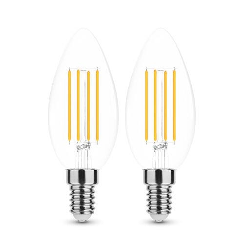 Lamp Smart lightting Led filament candle C35 4W E14 360° 2700K (430 lumen) (2 pieces)