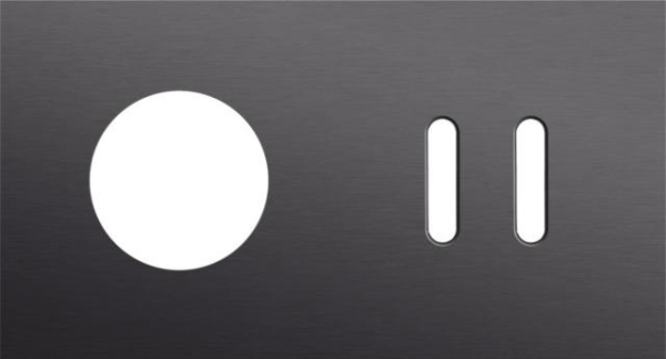 Double cover plate, horizontal 71mm centre distance, for one socket function and one double switchi