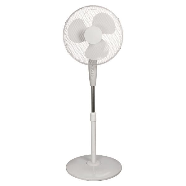 Staande ventilator Wit met ronde voet diameter 43 60W