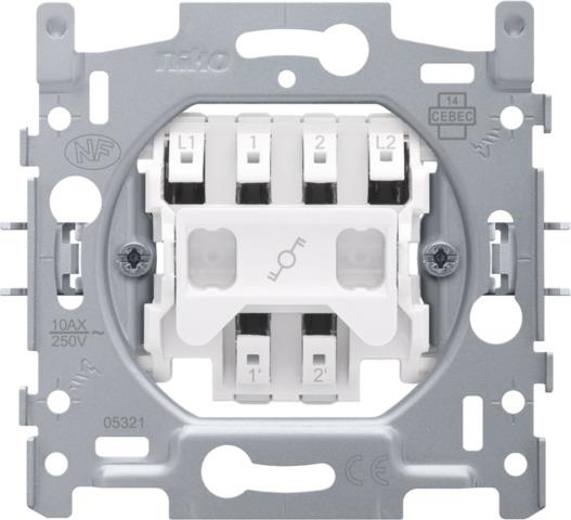 Socle pour interrupteur va-et-vient bipolaire, 10AX / 250Vac avec raccords rapides