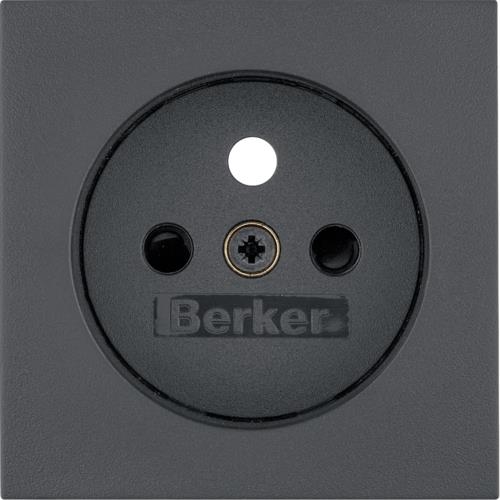 Afwerkingsset voor wandcontactdoos met penaarde Berker S.1 / B.3 / B.7 Antraciet, mat