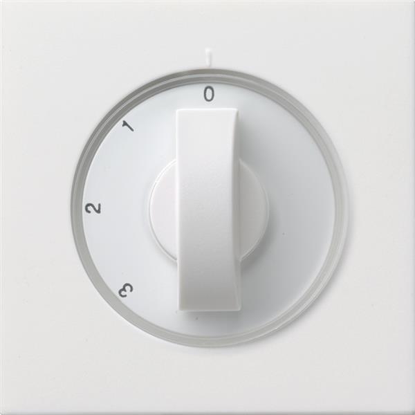Cache avec manette pour interrupteur rotatif à 3 positions Blanc brillant position zéro