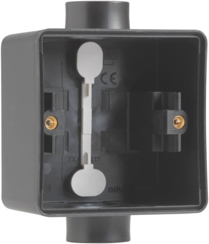 Splashproof surface - mounting box with two single M20 inputs for flush mounting one function, Black
