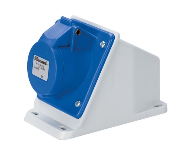 CEE wanddoos 16A 220V 2 polig + A