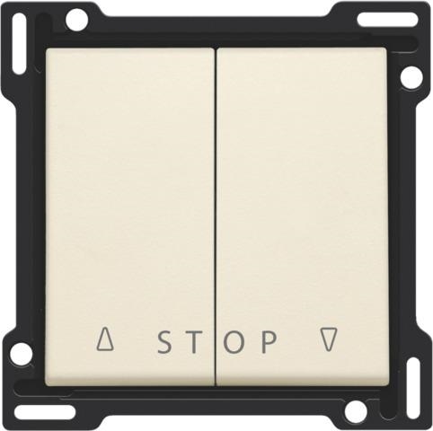 Set de finition pour double bouton - poussoir pour volets pour commandes électroniques Creme