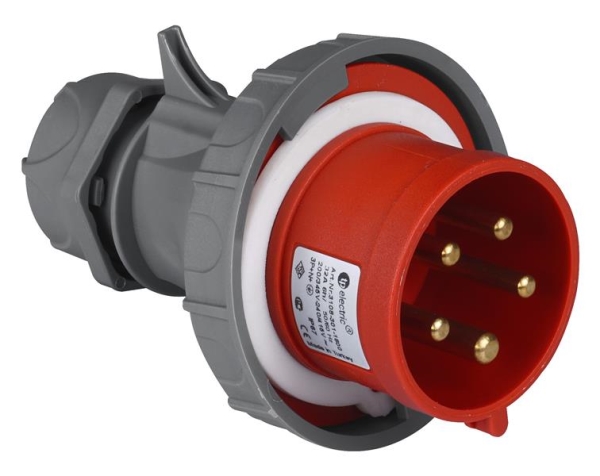 Plug CEE 5 x 32A 380 - 415Vac Red IP67 with screw connections