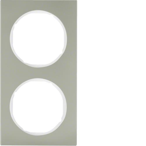 Afdekplaat 2 - voudig Berker R.3 Inox / Polarwit