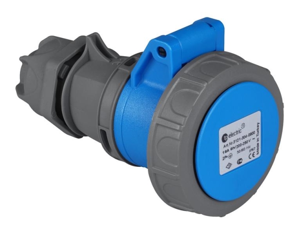 Connector CEE 3 x 32A 220 - 240Vac Blue IP67 with screw connections