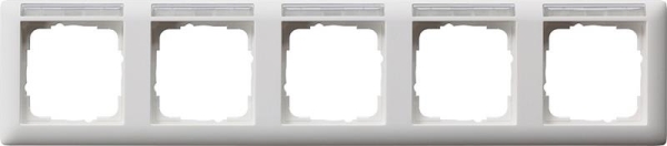Cadre finition 5 x étiquette horizontal standard 55 Blanc mat
