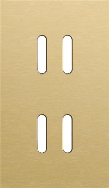 Plaque de recouvrement double, verticale 60mm d'entraxe, pour des fonctions d'interrupteur double, N