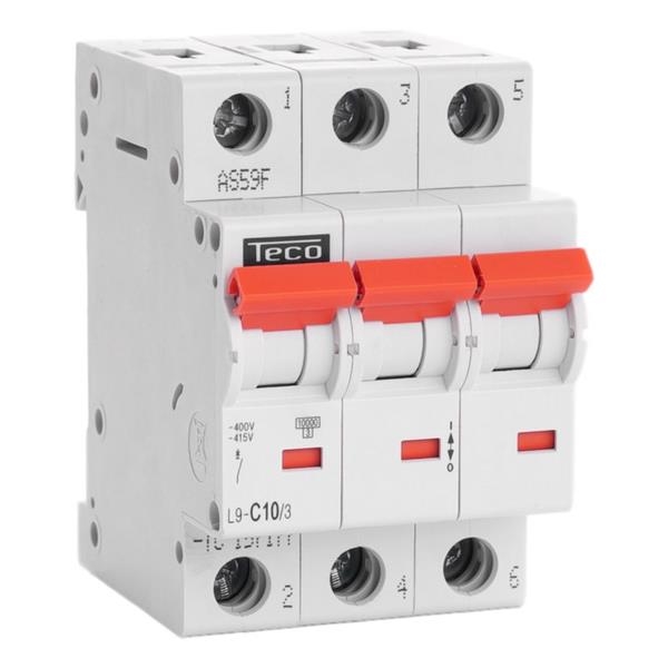 Disjoncteur 3 pôles 10A 10kA courbe C