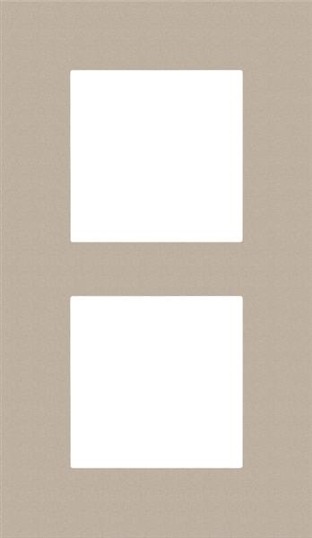 Plaque de recouvrement double, entraxe de 60mm, verticale, Niko Pure steel Champagne