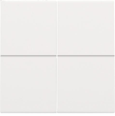 Afwerkingsset voor viervoudige elektronische schakelaar of drukknop, White coated