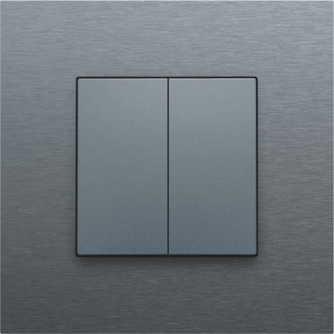 Bouton - poussoir double pour Niko Home control Alu Steel