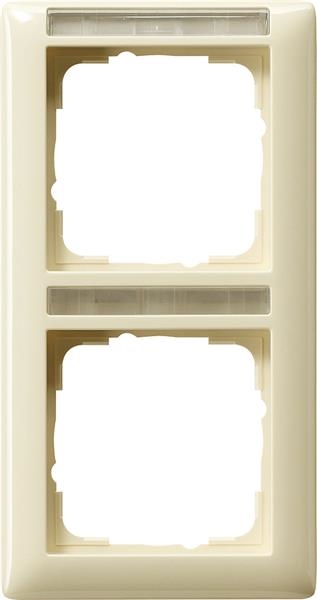 Afdekraam 2 voudig met tekstkader verticaal standard 55 crème Wit