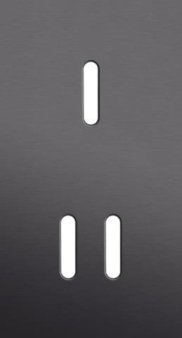 Double cover plate, vertical 71mm center distance, for single and double switching function, Niko R