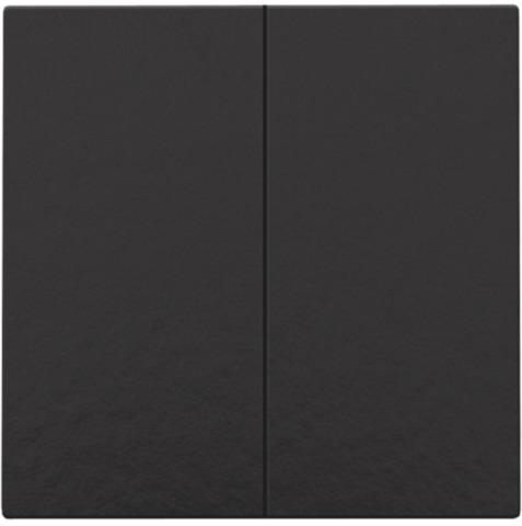 Afwerkingsset voor dubbele elektronische schakelaar of drukknop Bakelite Black