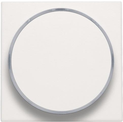 Afwerkingsset met doorschijnende ring zonder symbool voor drukknop 6A met amberkleurige Led Wit