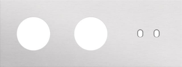 Triple cover plate, horizontal 71mm center distance, for two socket functions and one double switch