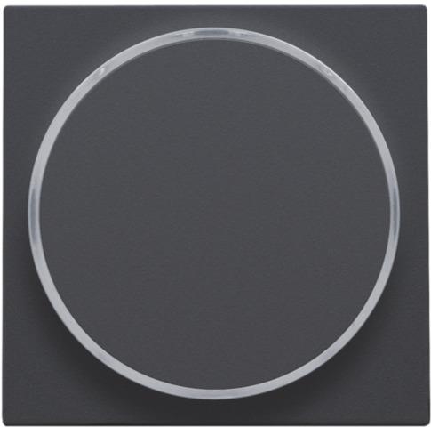 Afwerkingsset met doorschijnende ring zonder symbool voor drukknop 6A met amberkleurige Led Anthraci