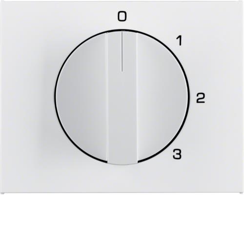Enjoliveur avec bouton rotatif pour interrupteur 3 paliers avec position "0" K.1 Blanc polaire, bril