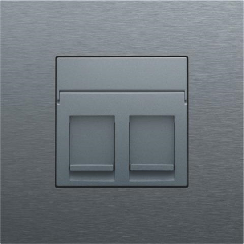 Enjoliveur data 2 x RJ Alu Steel