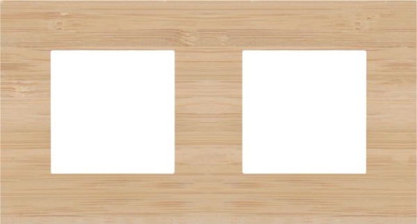 Afdekplaat tweevoudig horizontaal 71mm centerafstand Bamboo