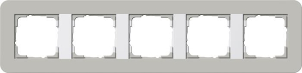 Cover frame 5 gang Gira E3 Grey / pure White