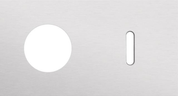 Double cover plate, horizontal 71mm centre distance, for a socket function and a single switching f