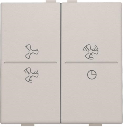 Touche double avec symbole ventilation 0 à 3 pour interrupteur sans fil ou bouton-poussoir 4 boutons