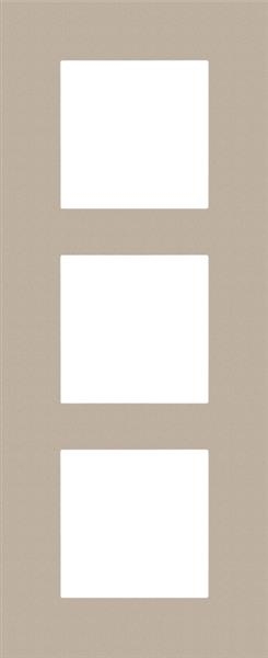 Plaque de recouvrement triple, entraxe de 60mm, verticale, Niko Pure steel Champagne