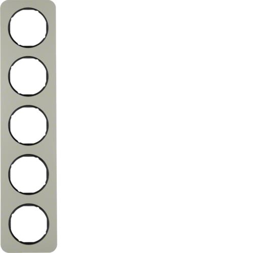 Afdekplaat 5 - voudig Berker R.1 Inox / Zwart