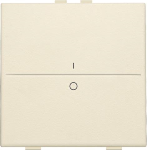 Touche simple avec marquage I et 0 pour interrupteur sans fil ou bouton - poussoir à 2 boutons Creme